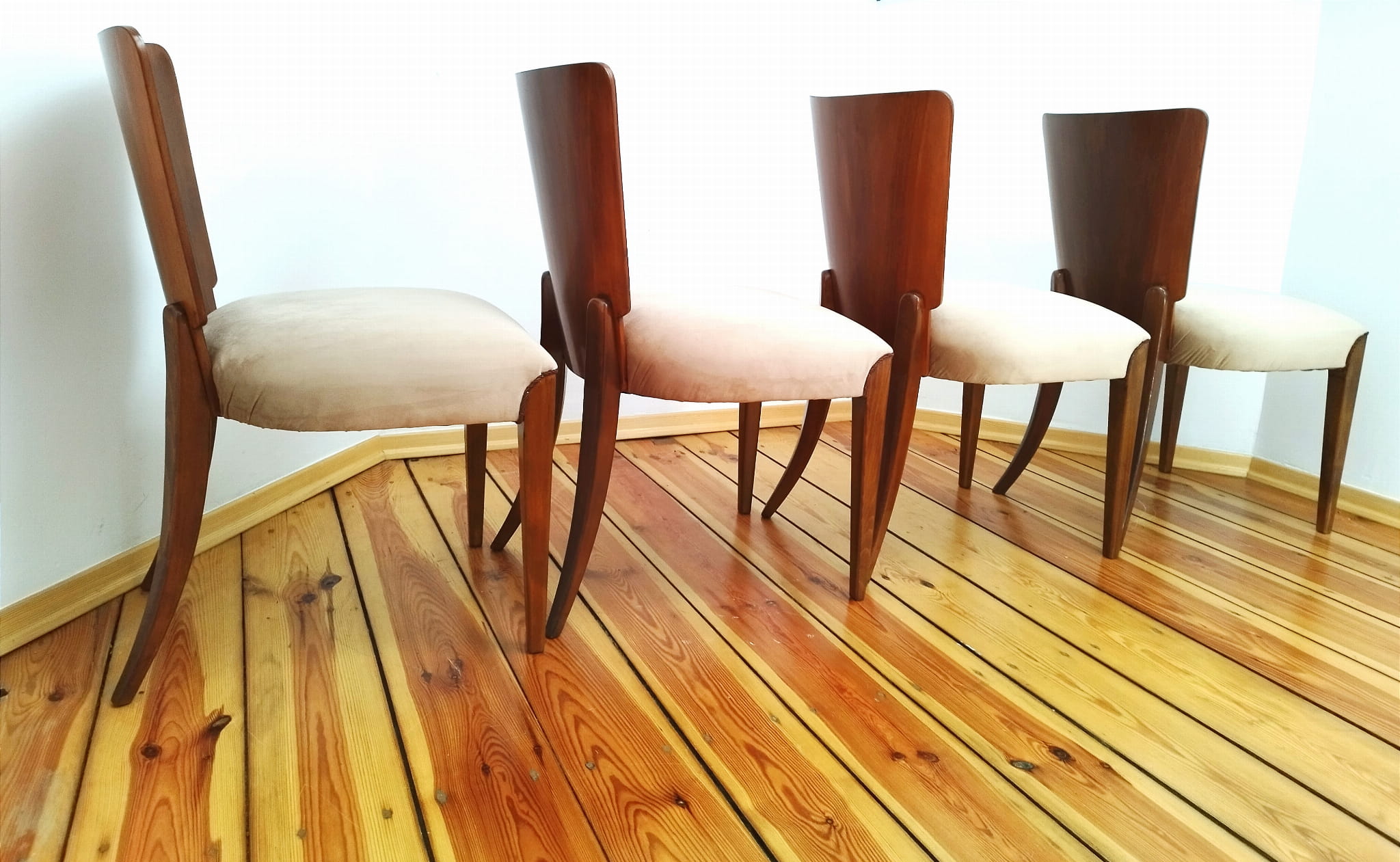 Set of four chairs H-214 proj.J.Halabala, the 50s Czechoslovakia