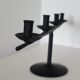 Brutalist candlestick candlestick with 4 metal branches