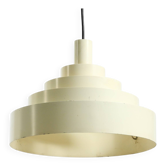 1960s Space Age heavy solid slatted metal pendant lamp