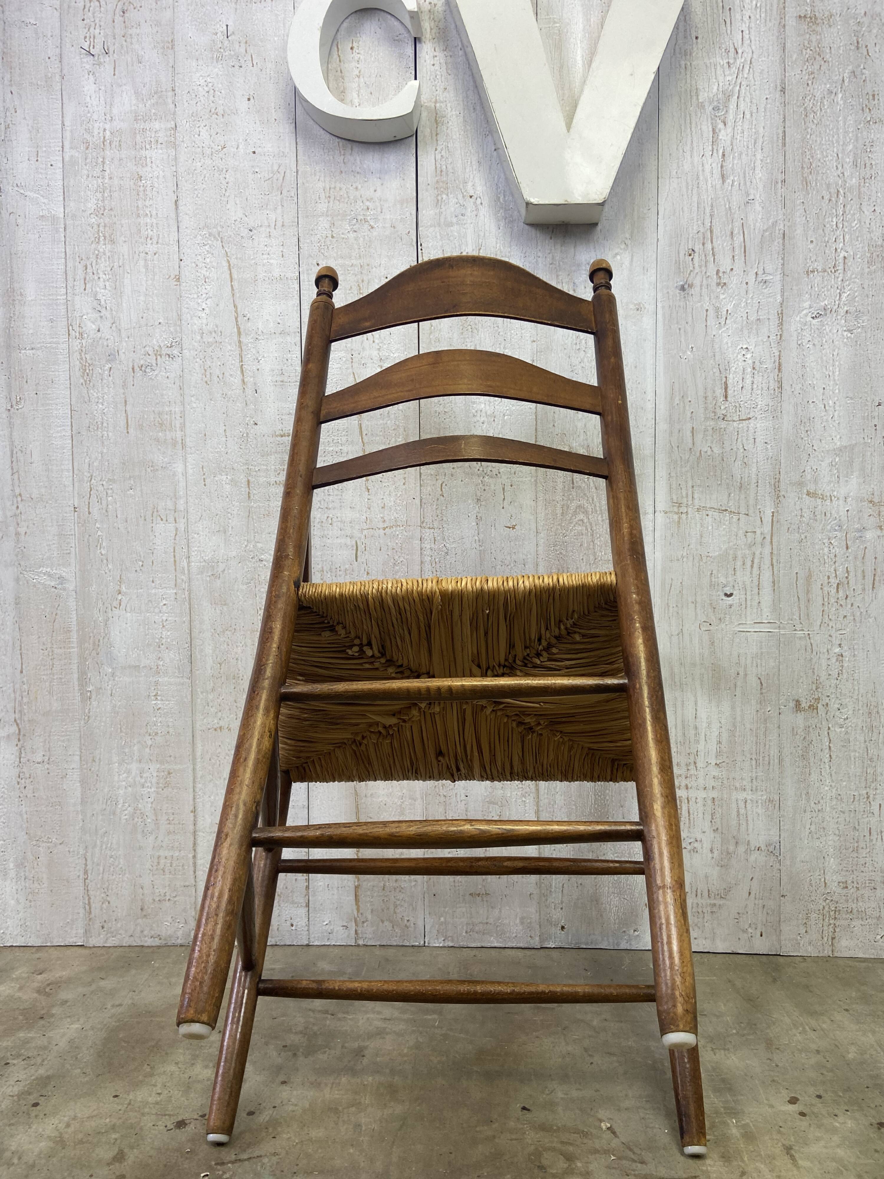 Vintage straw armchair