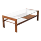 Table basse wengé & verre fumé