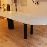 Large marble dining table, 1980s