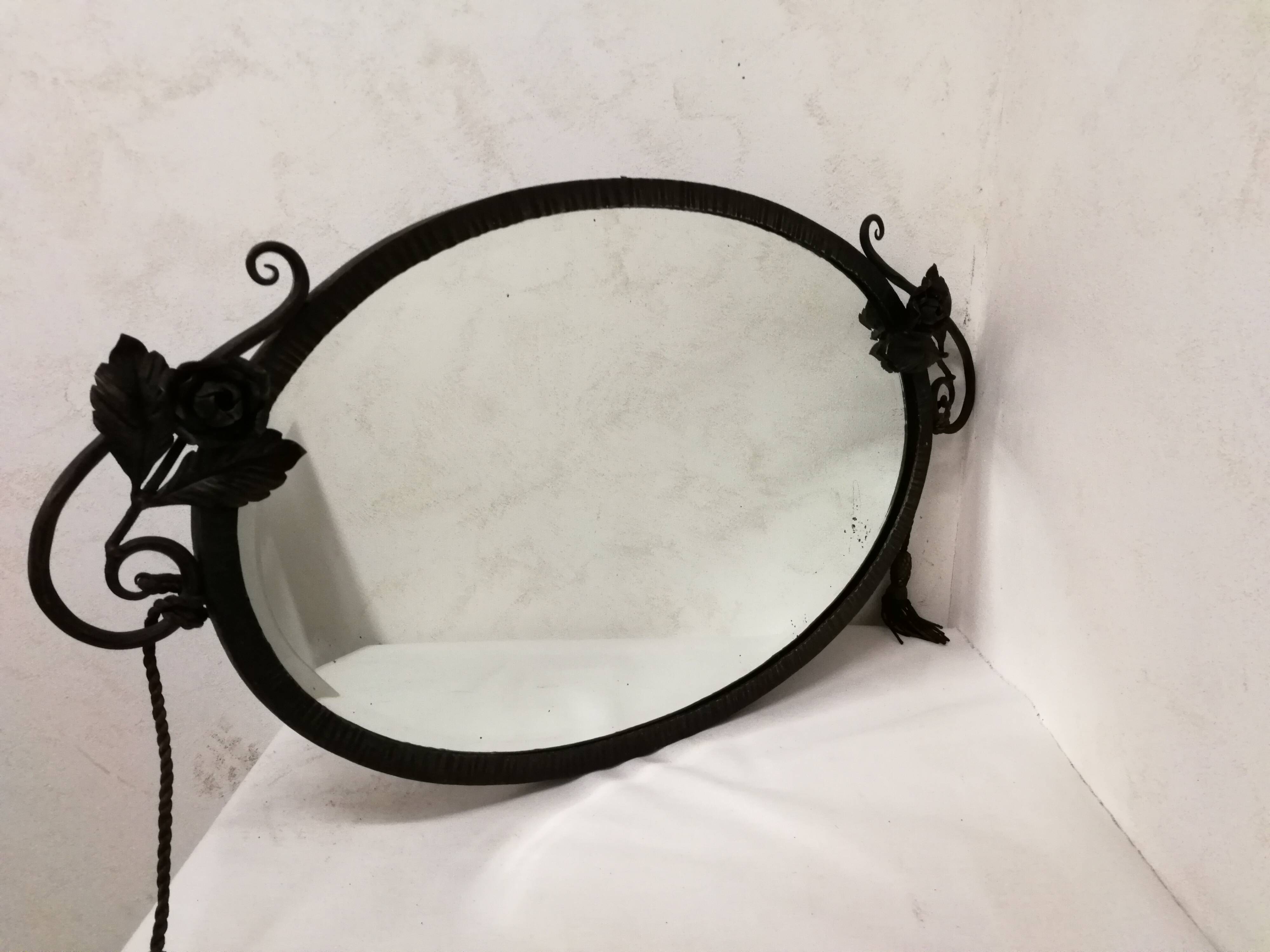 Art Deco Wrought Iron Mirror