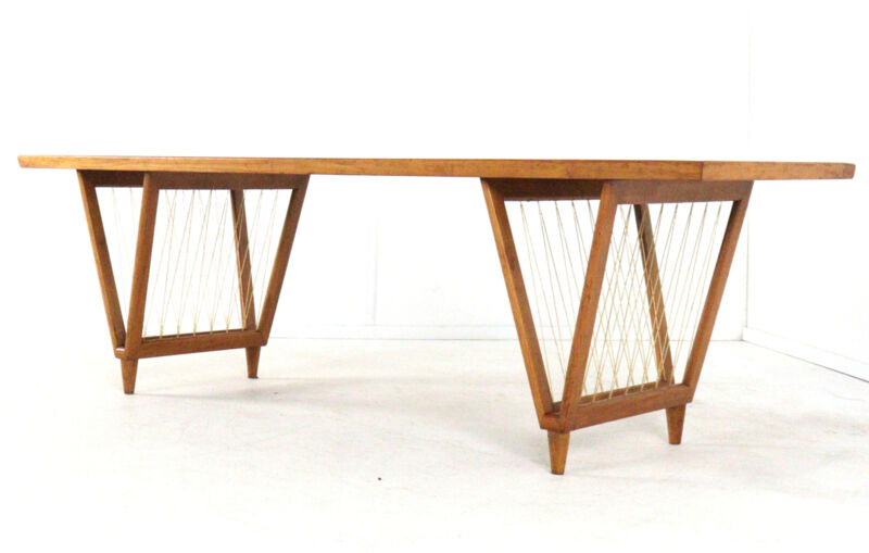 mid century modern Coffee table 'Deinum'  vintage design with magazine rack