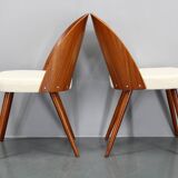 1960s Antonin Suman Pair of Restored Chairs in Walnut Finish