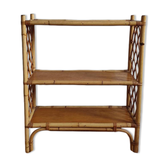 Blonde rattan shelf