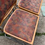 Set of 4 mid century modern upholstered cesca chair Italy 1970