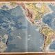 Old physical map of the New World — Pacific Ocean, Americas