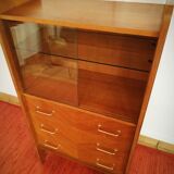 Bibliothèque commode vitrée vintage