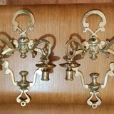 Pair of golden wall candle holders