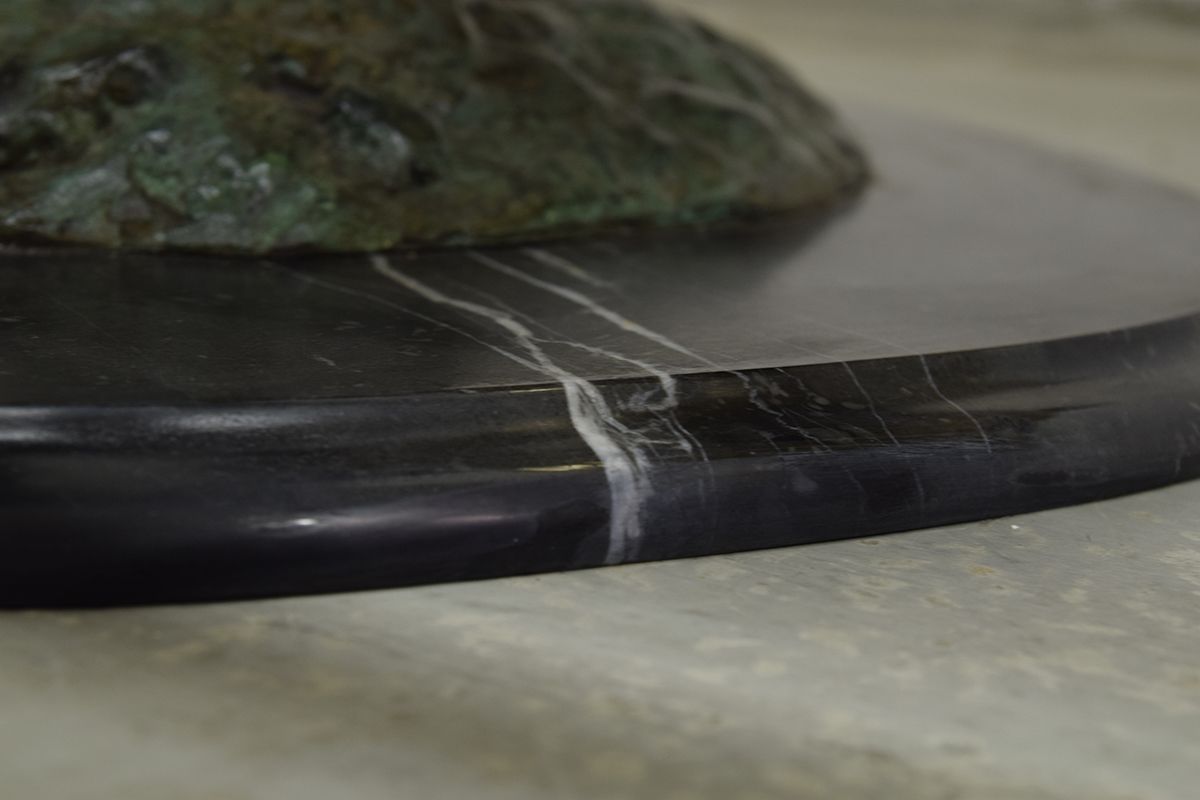 Panther table in bronze, brass and marble 1970