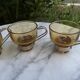 Set of 4 vintage amber glass and chrome metal cups – 1970s