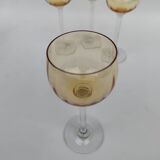 4 amber crystal glasses, first half of the 20th century.