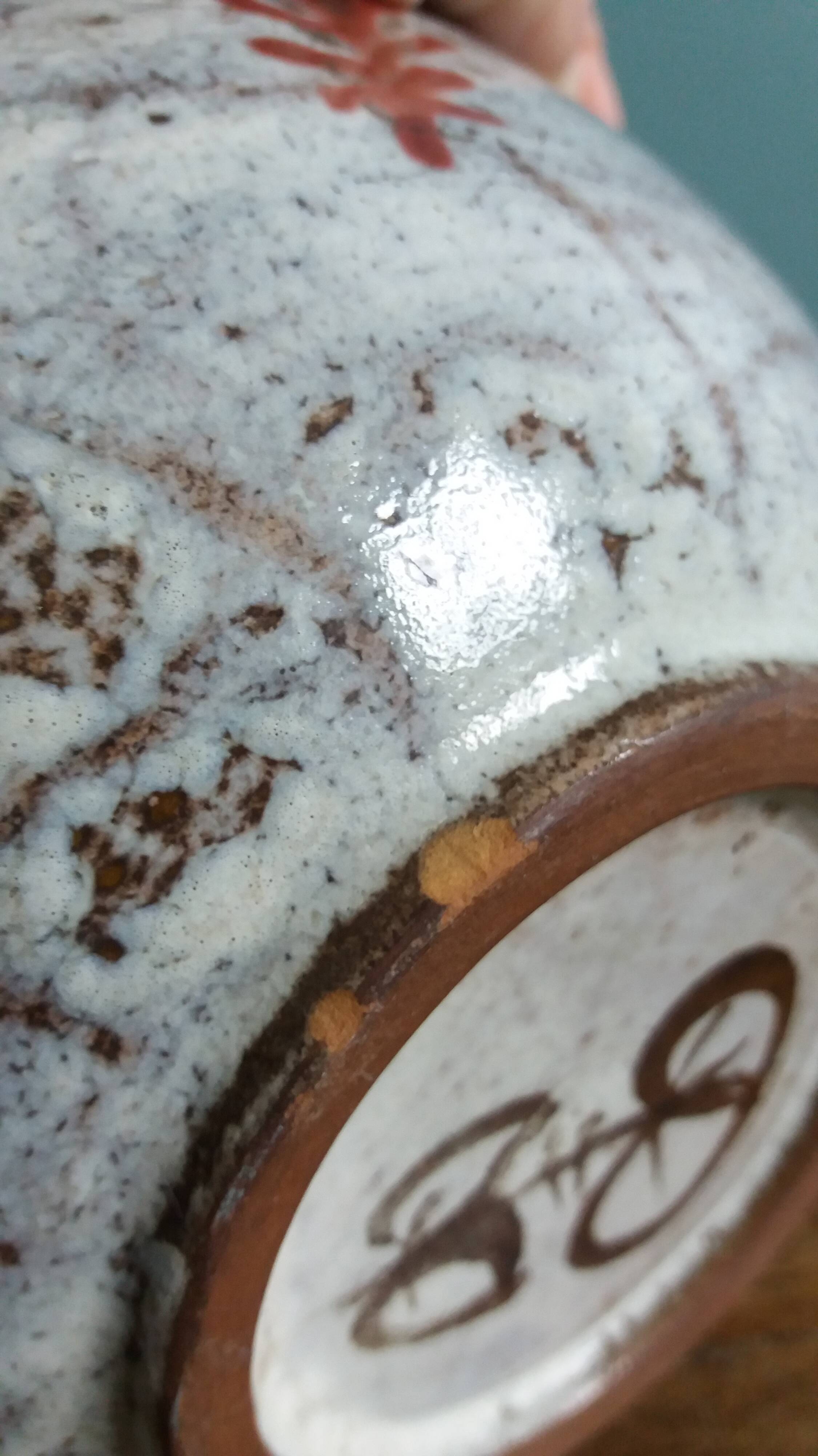 Empty pocket bowl signed Le Murier Gustave and Micheline Reynaud, Vallauris