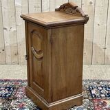 English bedside table in blond mahogany early 20th century - L=45.5cm H=85cm D=37.5cm
