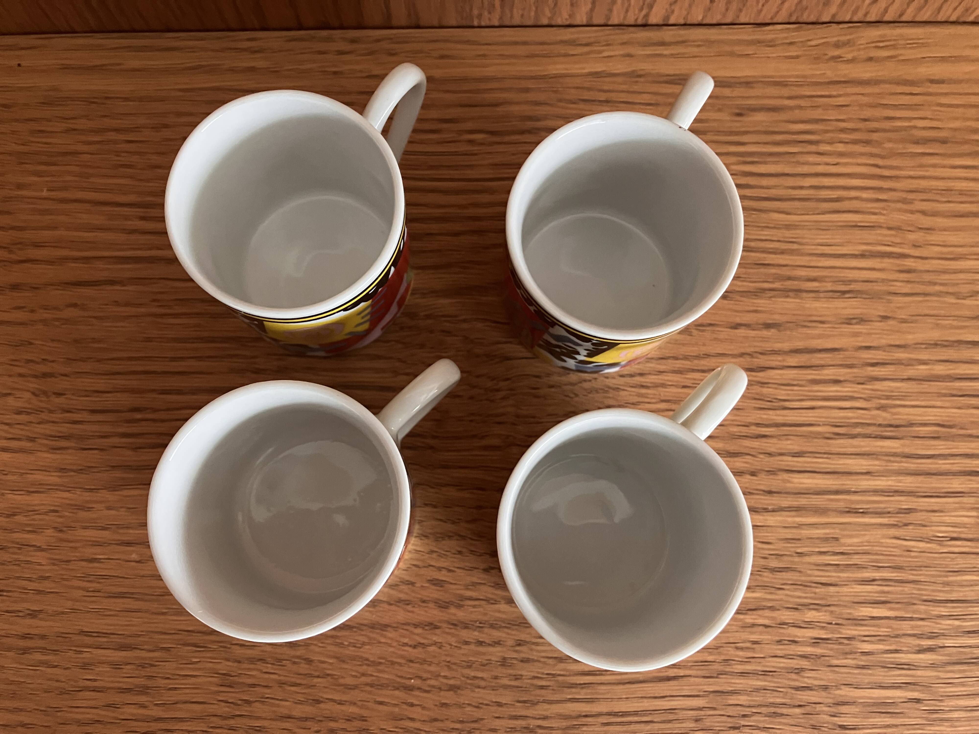 Set of 4 coffee cups memphis 80s fujimori kato kogei