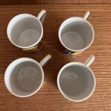 Set of 4 coffee cups memphis 80s fujimori kato kogei