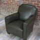 Art Deco club armchair in skai and wood