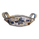 Vintage Ceramic Salad Bowl with Blue Floral Decor, Made in Italy