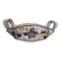 Vintage Ceramic Salad Bowl with Blue Floral Decor, Made in Italy