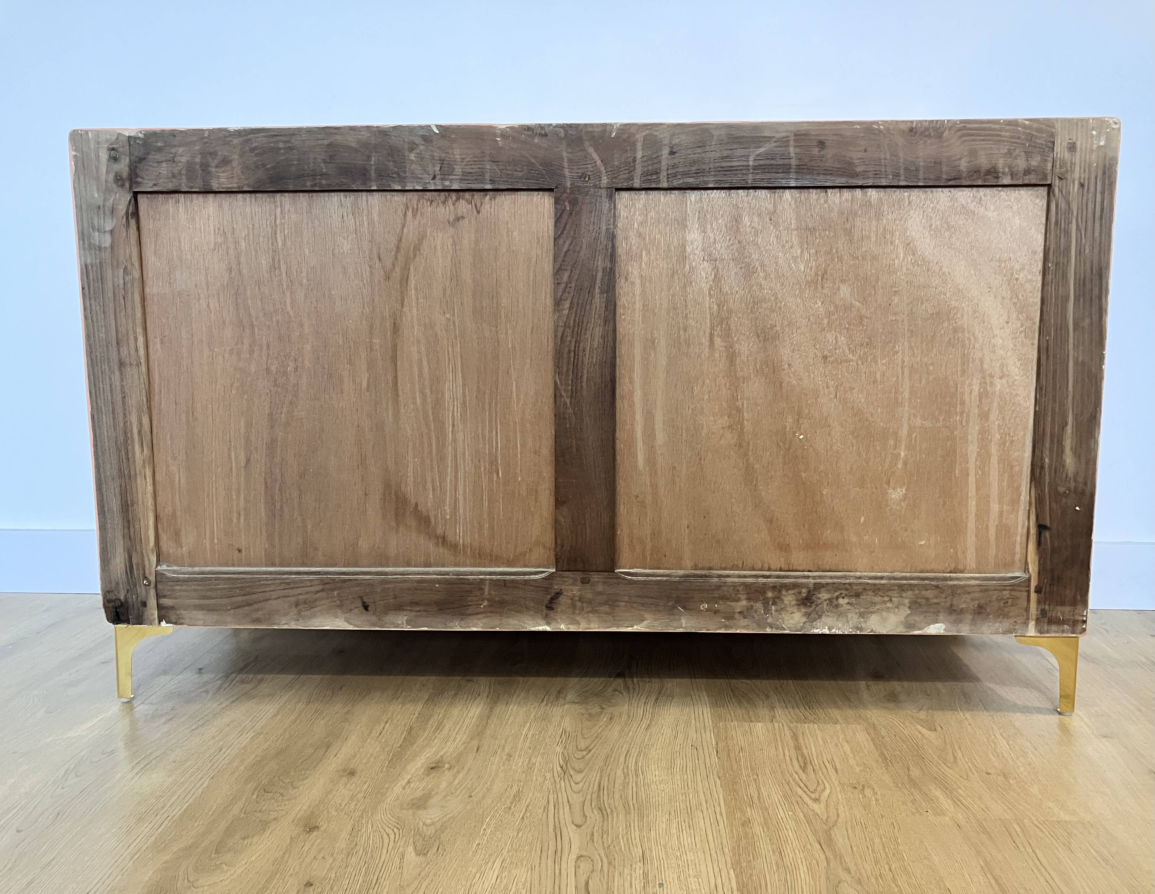 Terracotta painted wooden sideboard