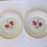 2 Luneville dessert plates, Rose Mai model