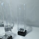 6 vintage square-stemmed glasses