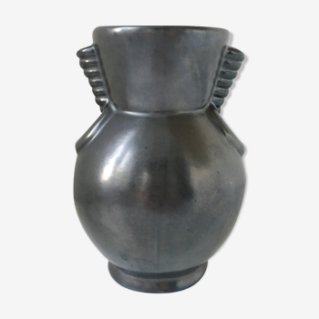 Vase africaniste en faïence de Saint-Clément par Béatrice Letalle