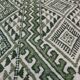 Classic white and green carpet handmade in pure wool