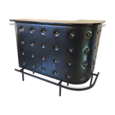 Bar moderniste vintage des années 50/60 en simili cuir laiton