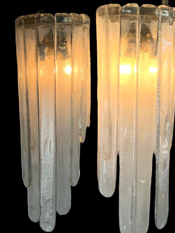 Paire d'appliques '' dites cascade de murano '' par carlo nason pour mazzega