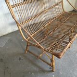 Sofa bench vintage rattan