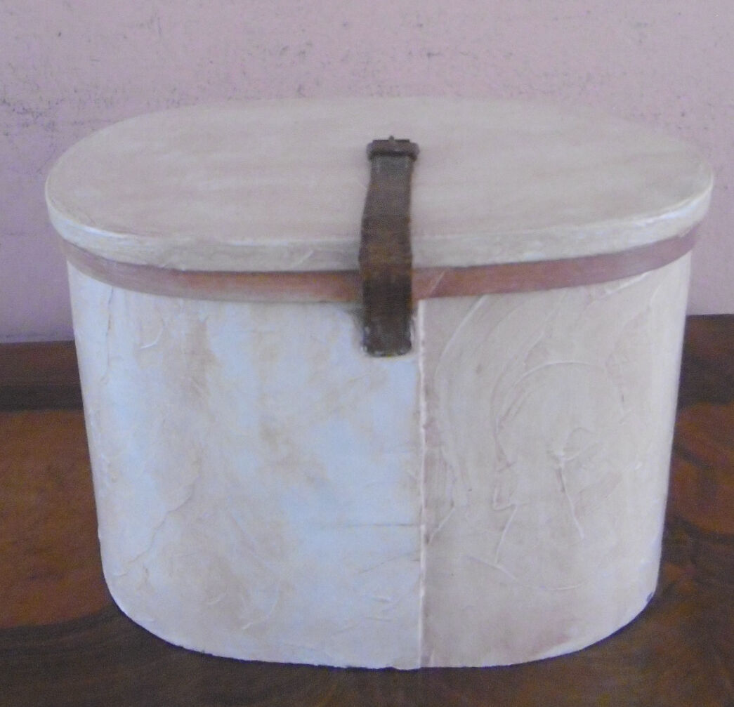 Antique hat box made of painted wood