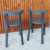 2 All Plastic Chair APC gray chairs by Jasper Morrison for Vitra,
