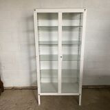 Medical cabinet showcase metal and industrial glass vintage 1930