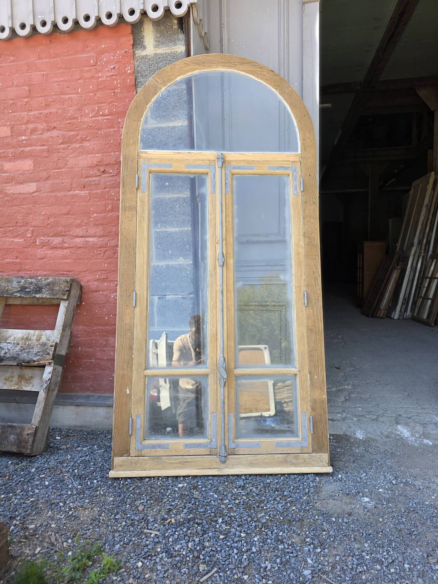 Old window in solid oak