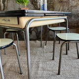 Formica and chrome extension table 2 stools 2 chairs