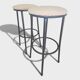 Vintage stools "Black & White", boucle upholstery
