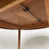 Scandinavian round teak table with extension