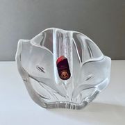 Mid century glass solifleur vase, block vase, walther glas germany