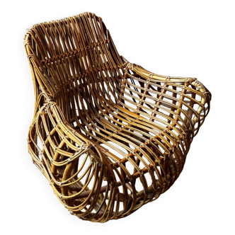 Fauteuil en rotin artisanal