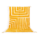 Handmade pure wool rug in traditional yellow, size 150 x 250 cm.