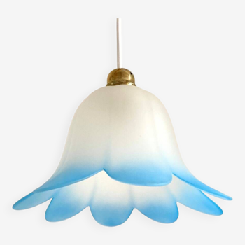 Vintage blue tulip pendant light