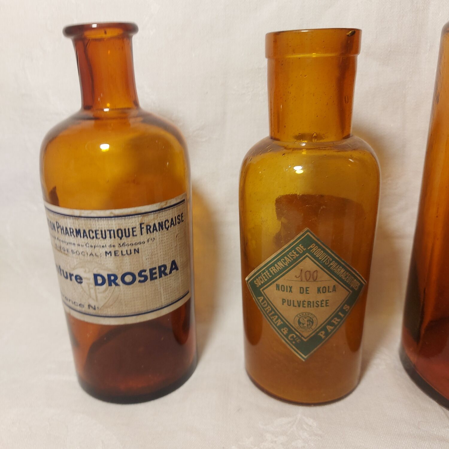 Lot flacons pharmacie ambre