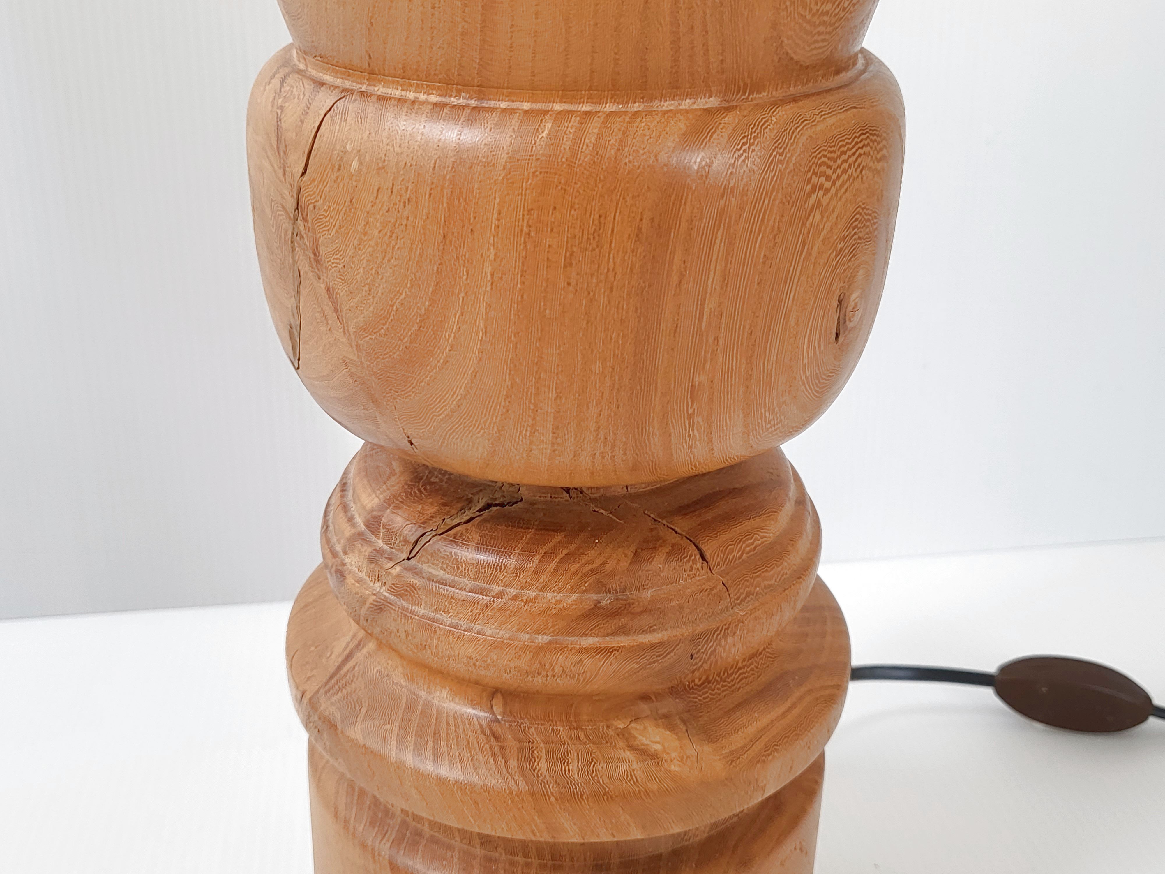 Wooden lamp foot turned vintage 1970