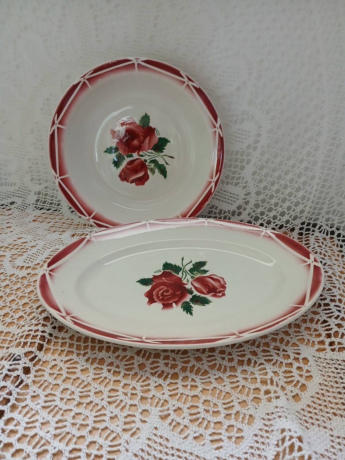 2 old dishes Digoin and Sarreguemines