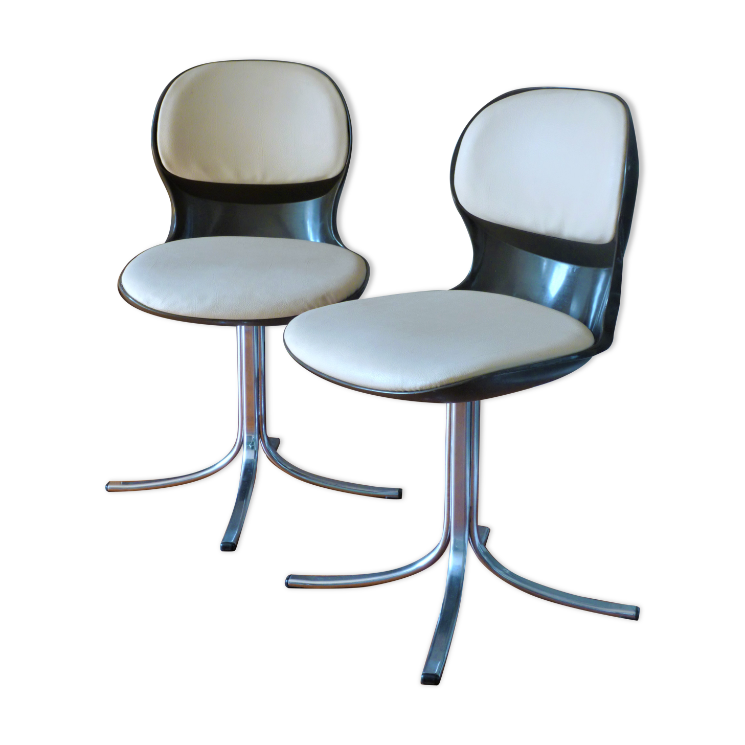 Paire de chaises pivotantes "Giroflex", design martin Stoll, 1975, modèle 7105