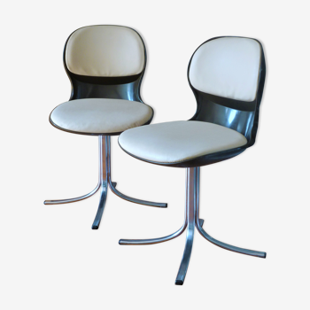 Pair of swivel chairs "Giroflex", design martin Stoll, 1975, model 7105