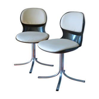 Pair of swivel chairs "Giroflex", design martin Stoll, 1975, model 7105