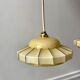 Pair of suspensions in opaline glass cream and silver border art deco 30s